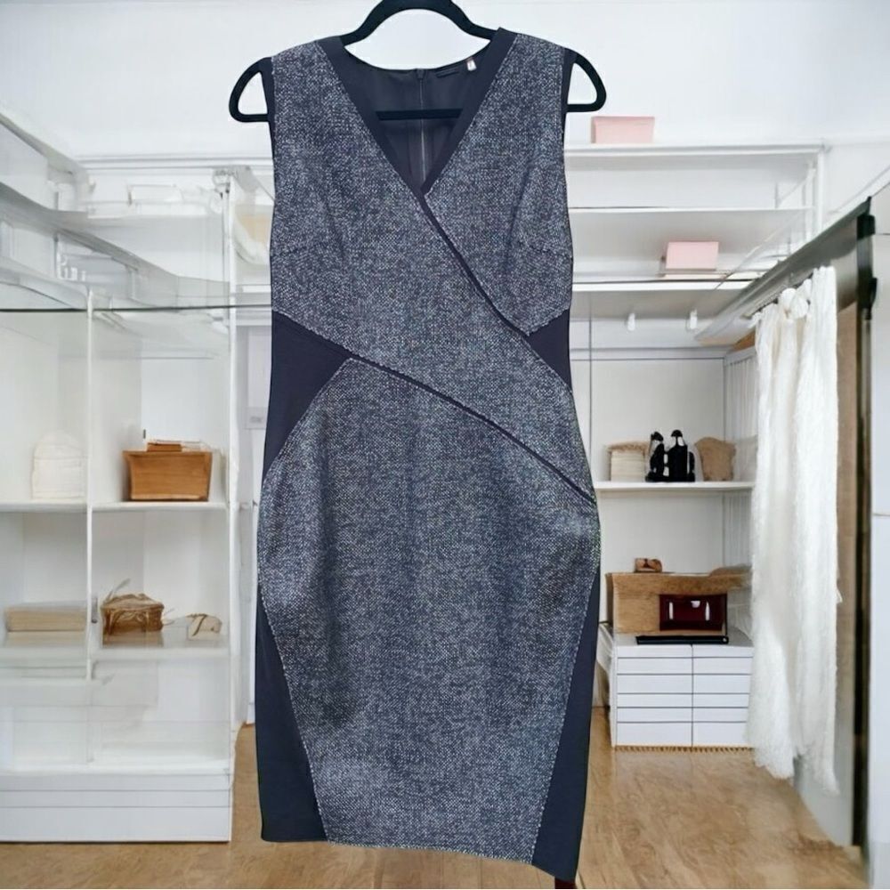 Elie Tahari Black & Heathered Grey Dress worn by Sheinelle Jones. Size 8. EUC!
